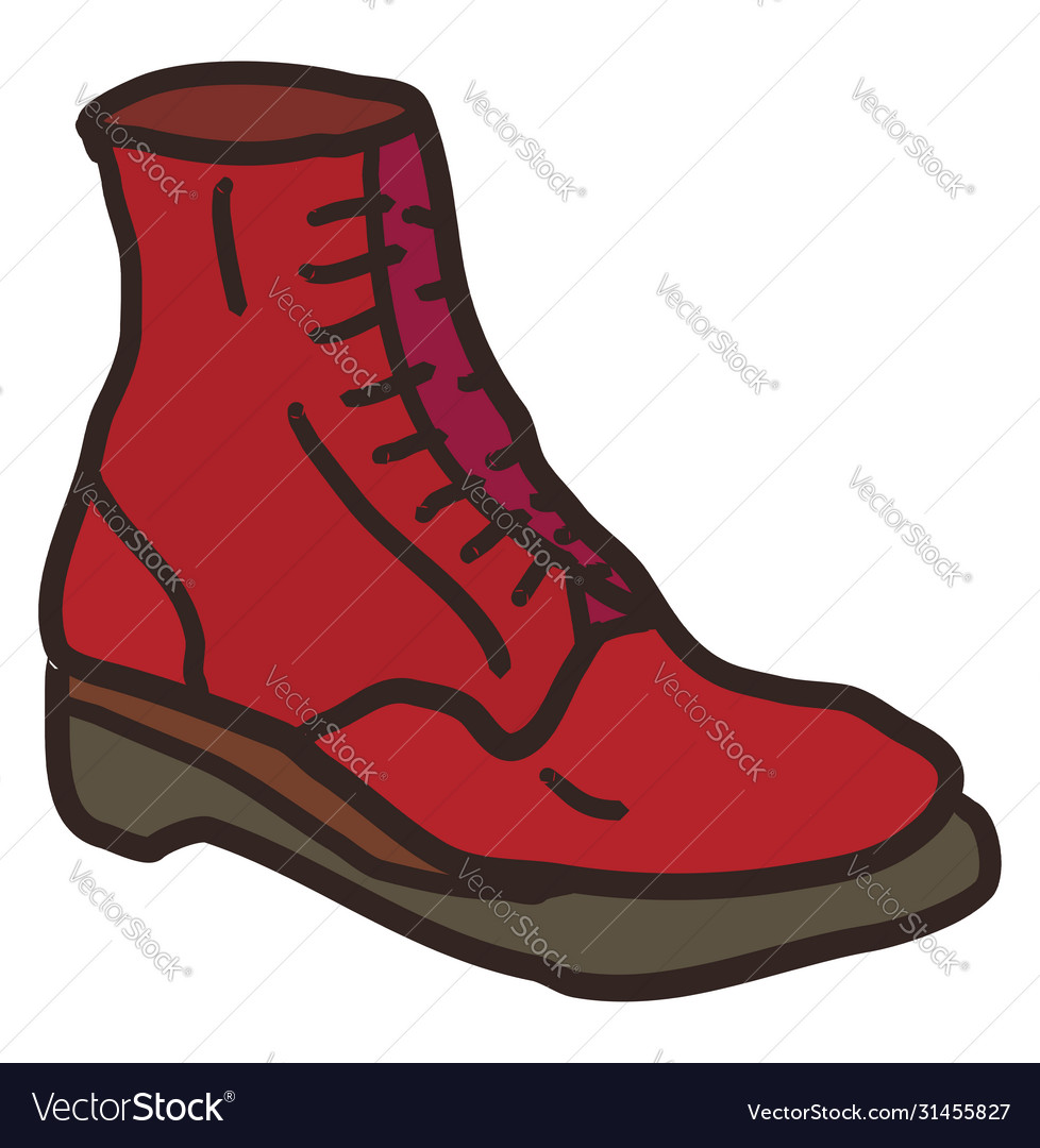 Red boot on white background