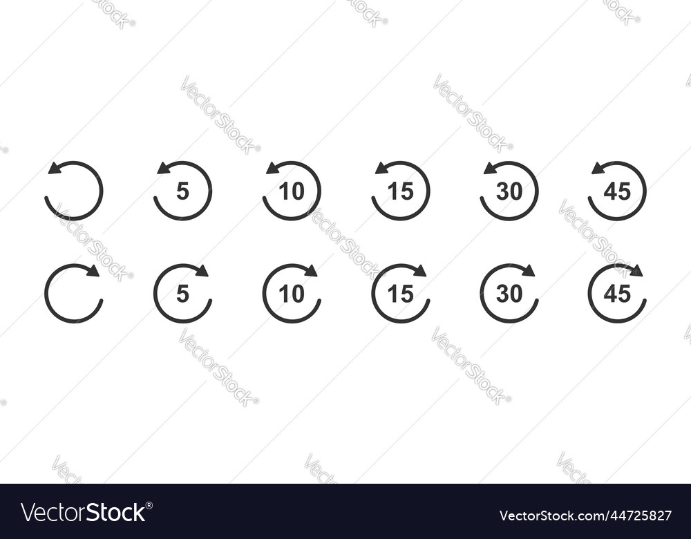 Rewind and fast forward icons with circle arrows