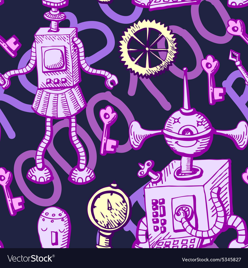 Robots seamless pattern