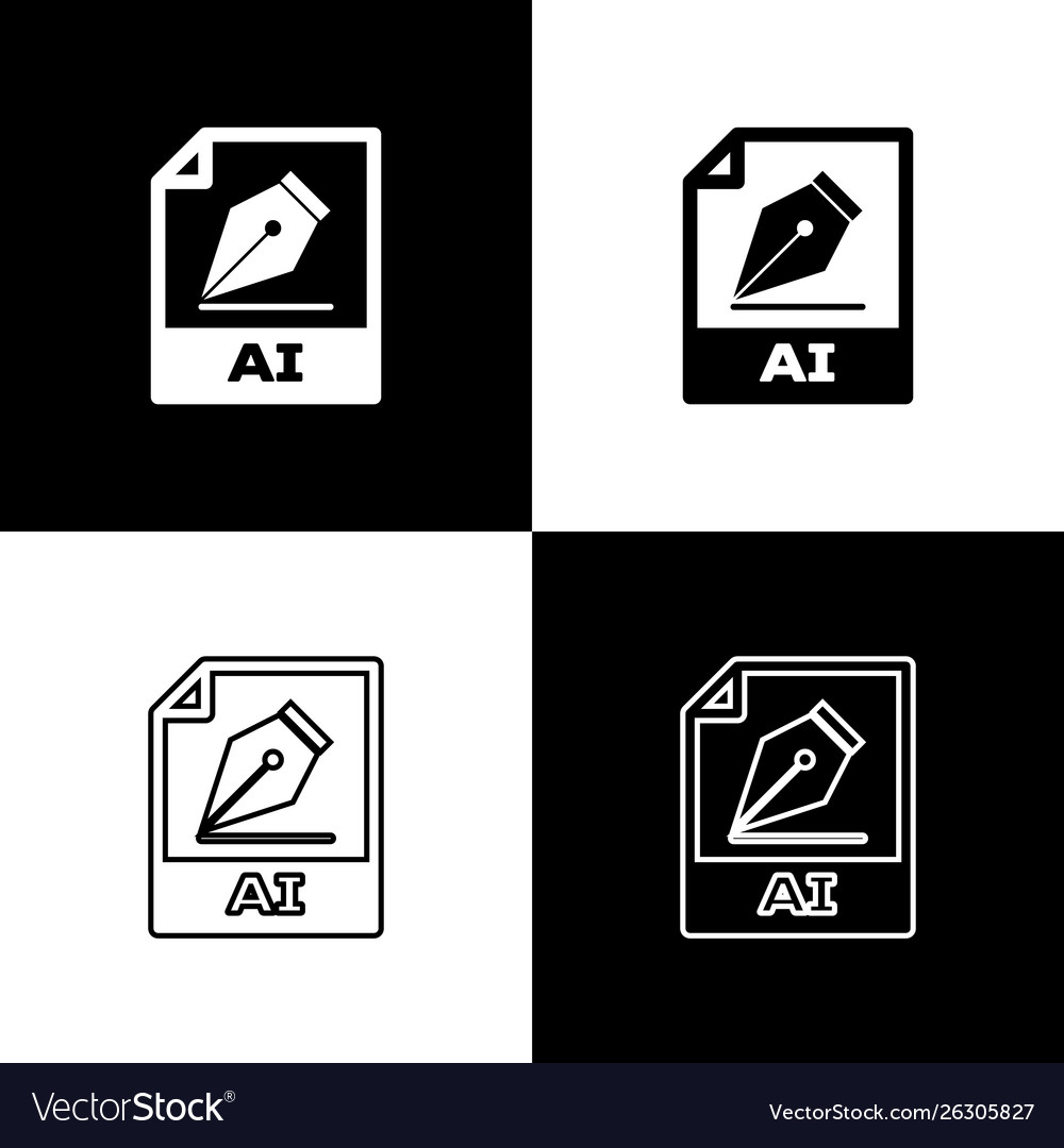 Set ai file document icon download button Vector Image Set ai file document icon download button