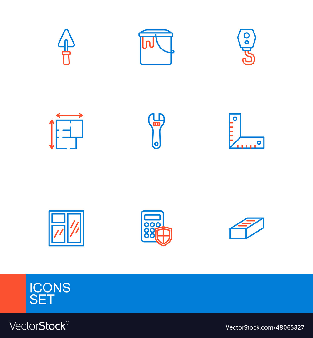 Set line brick security keypad access panel vector image Set line brick security keypad access panel