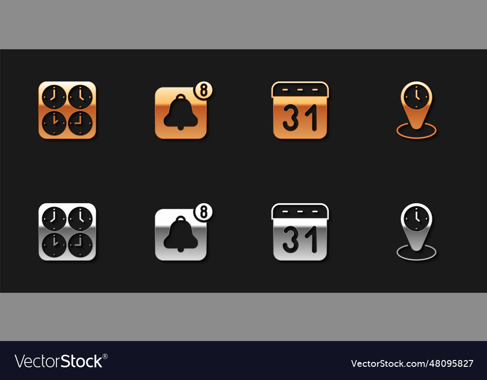 Set time zone clocks alarm app mobile calendar Vector Image