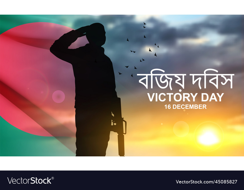 Silhouette des Soldaten mit bangladesh flag