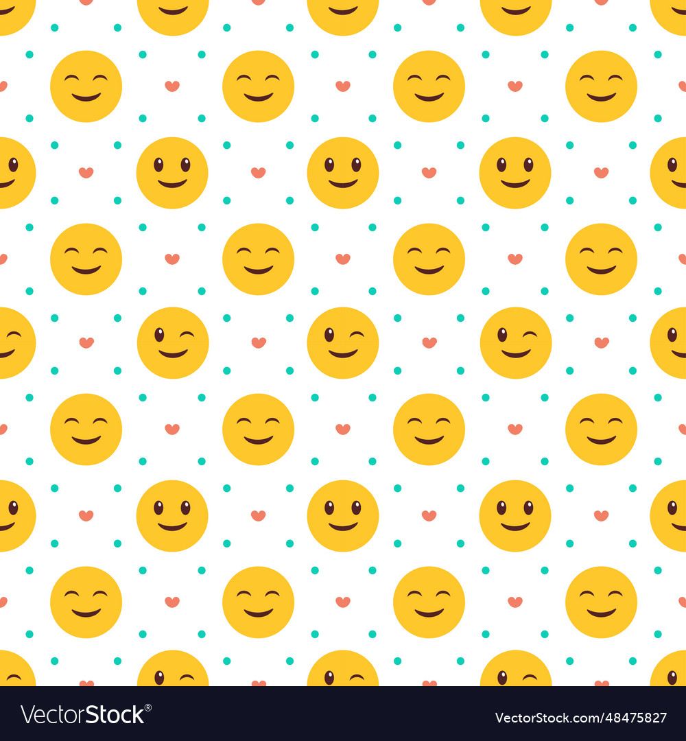 Smile seamless pattern design with smiling vector image Smile seamless pattern design with smiling
