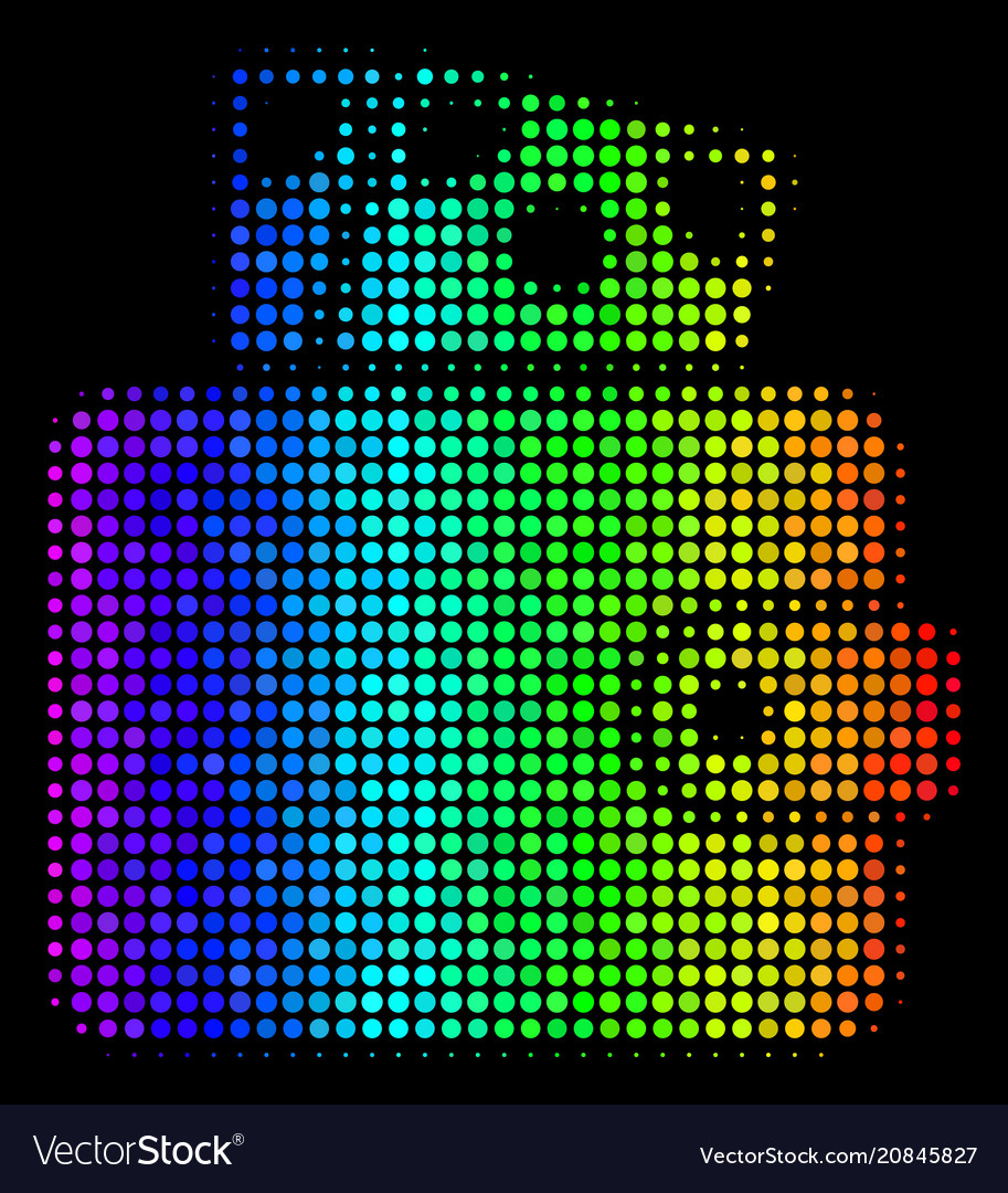 Spectral farbige Pixel Wallet Symbol