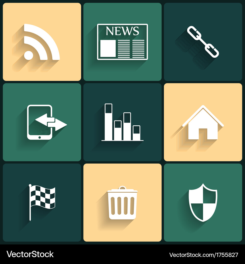 Universal flat icons Royalty Free Vector Image