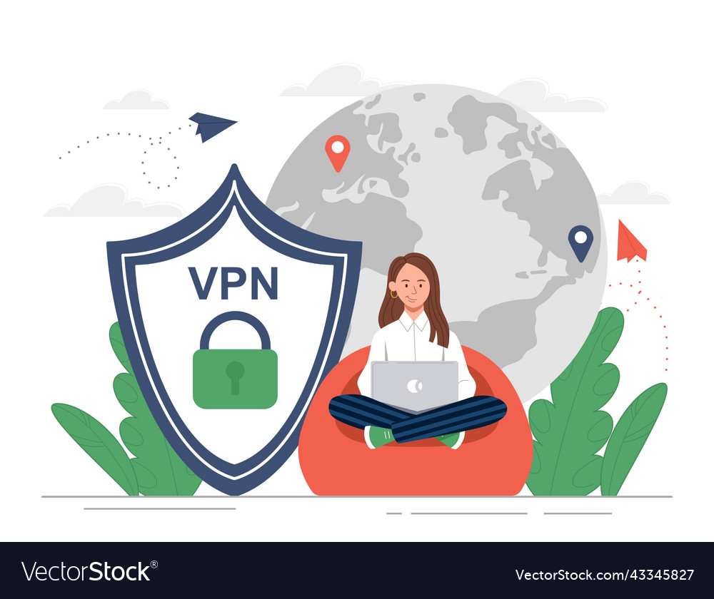 Using vpn concept vector image Using vpn concept