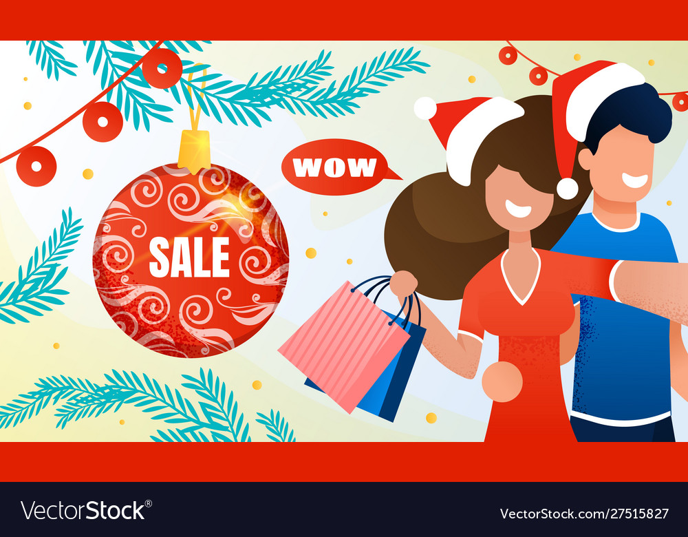 Winter sale christmas discounts banner Royalty Free Vector