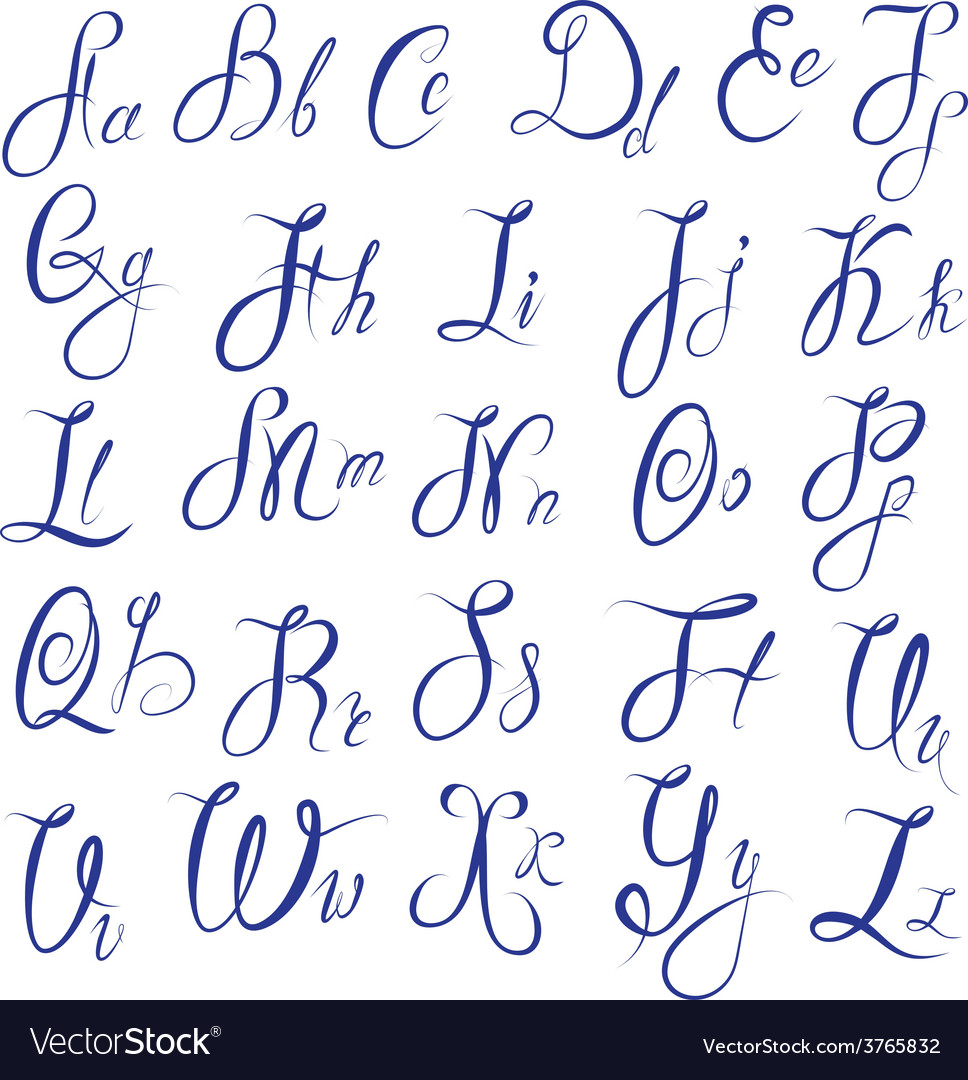 Abc - english alphabet - handwritten calligraphic Vector Image