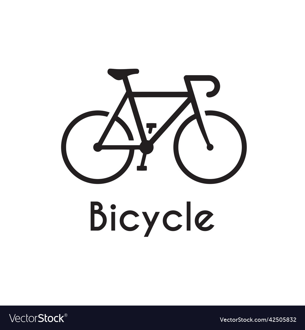 Black Bicycle Line Icon Template