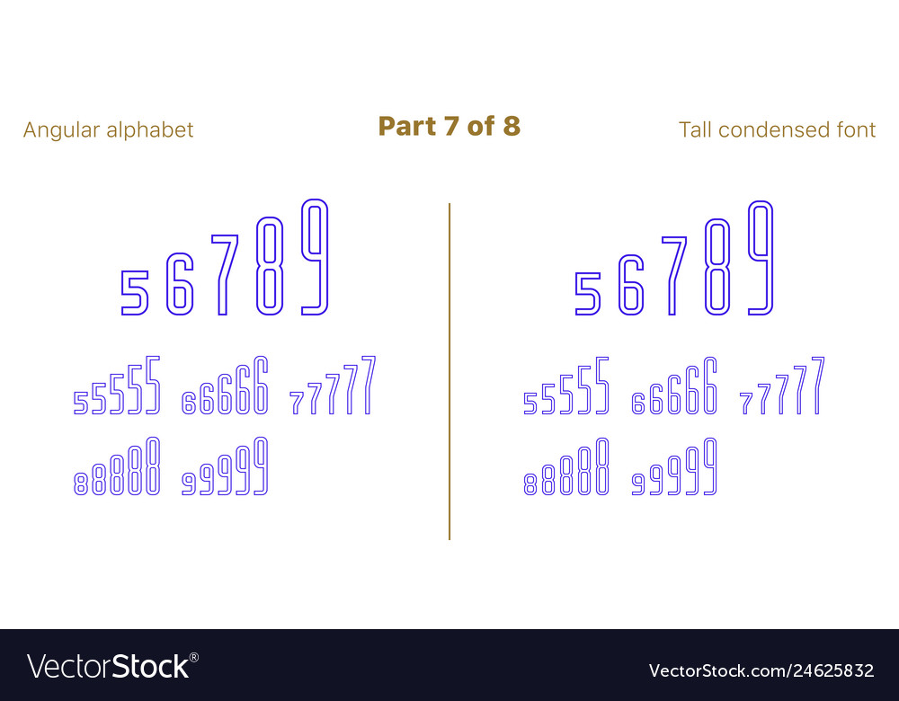 Condensed outlined sans serif font angular vector image Condensed outlined sans serif font angular