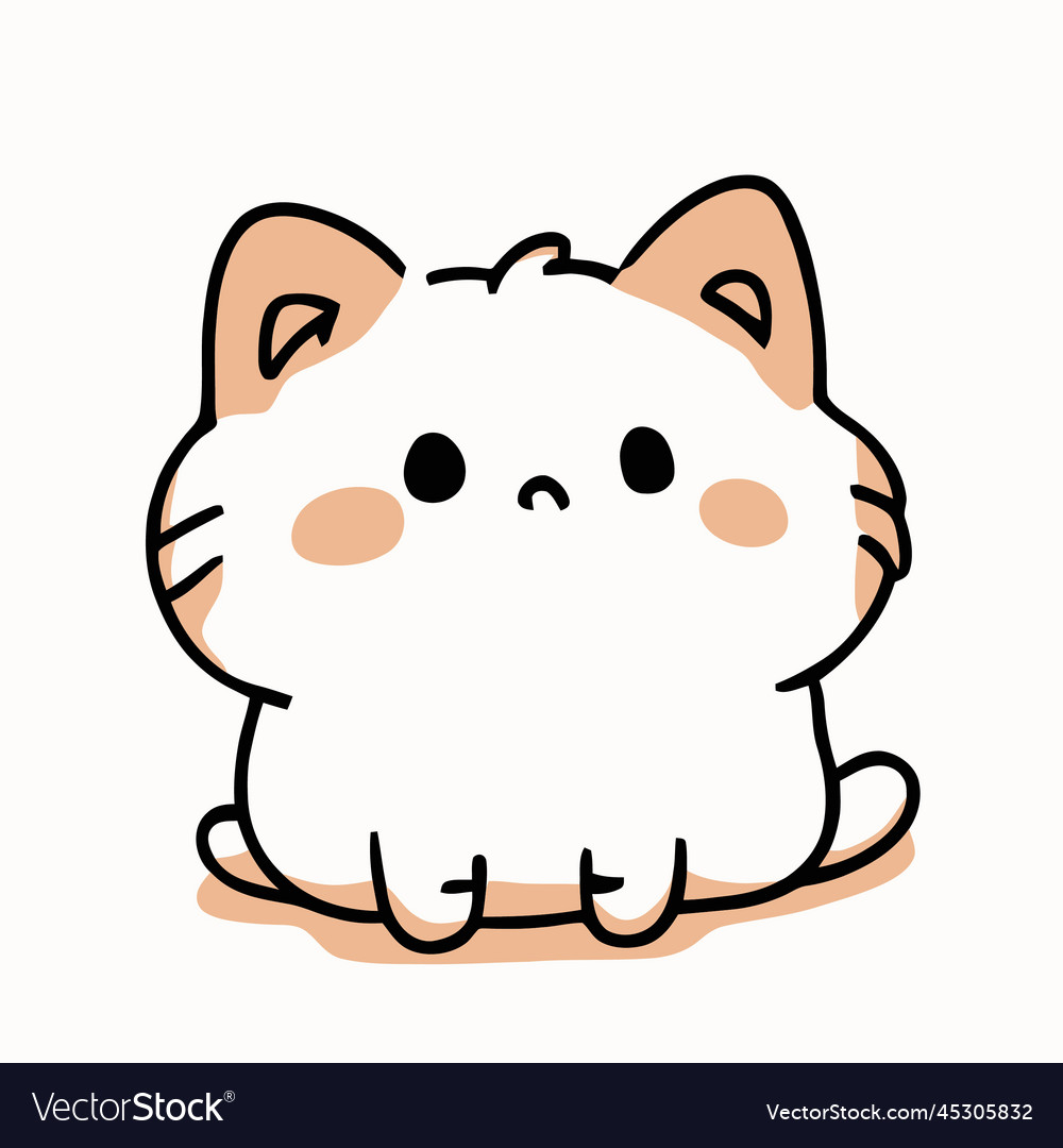 kawaii cat, kawaii anime Stock Illustration