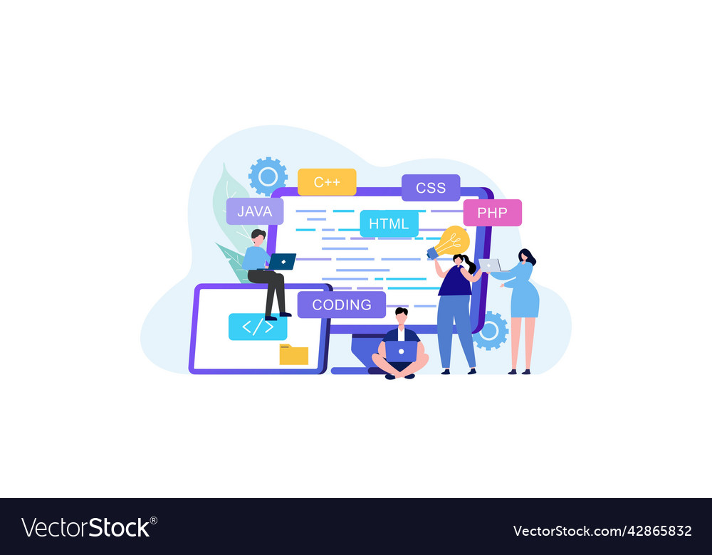 Entwicklung von Programmier- und Codierungstechnologien vector image Entwicklung von Programmier- und Codierungstechnologien