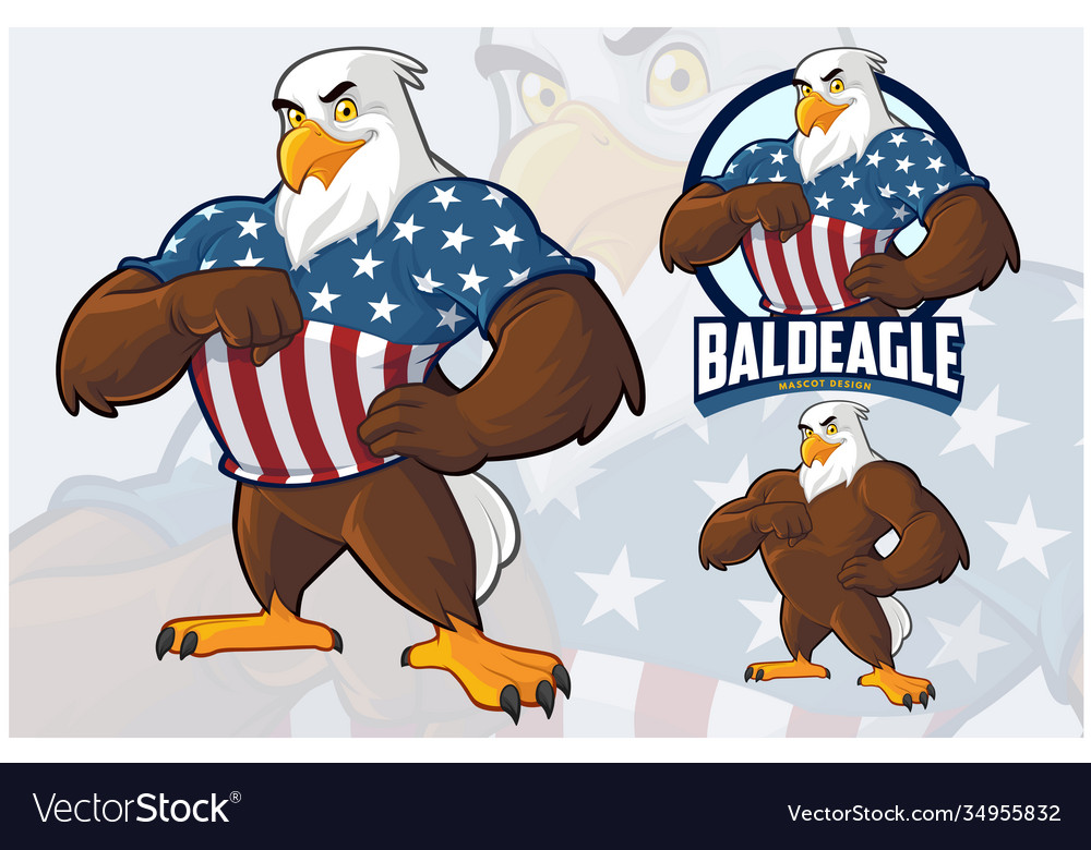 Eagle mascot design set Royalty Free Vector Image