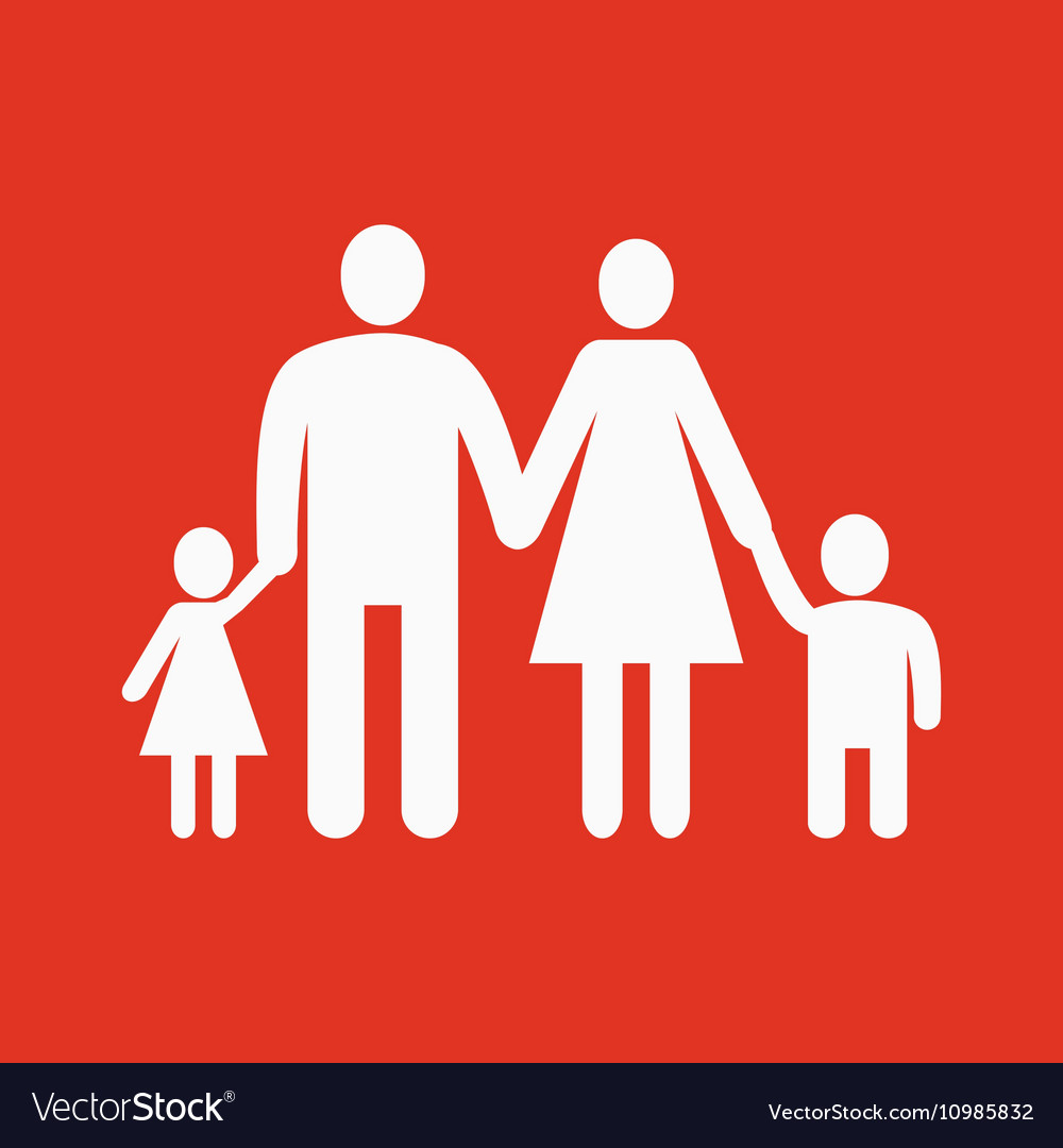 Family icon symbol flat Royalty Free Vector Image