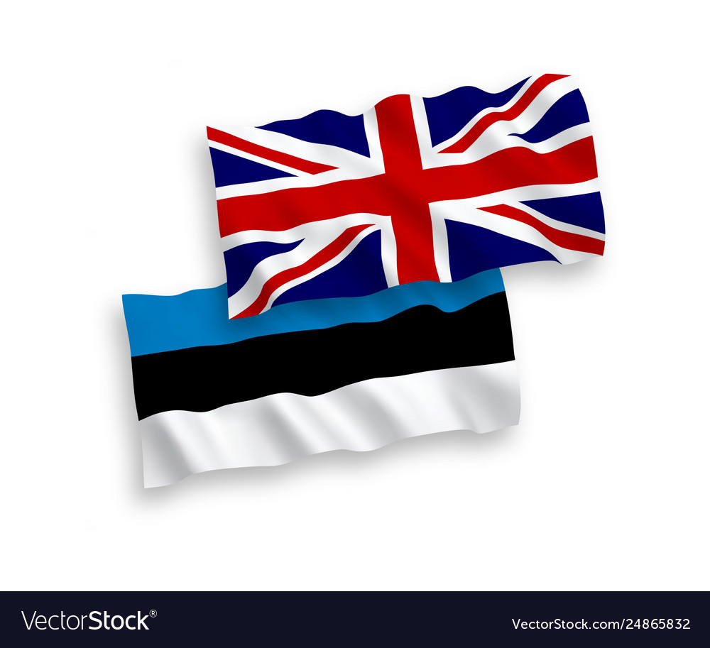 Flags Estonia And Great Britain On A White Vector Image