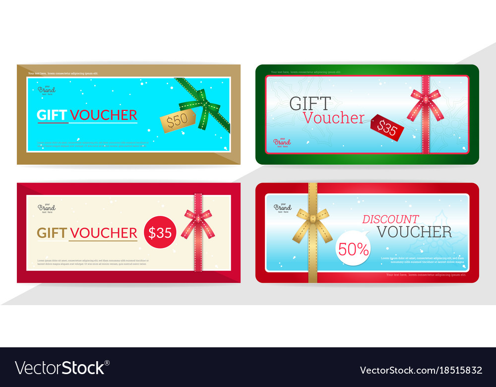 Gift certificate voucher card or cash Royalty Free Vector