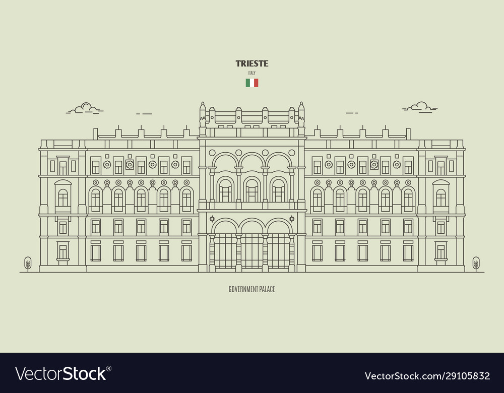 Government palace in trieste italy Royalty Free Vector Image