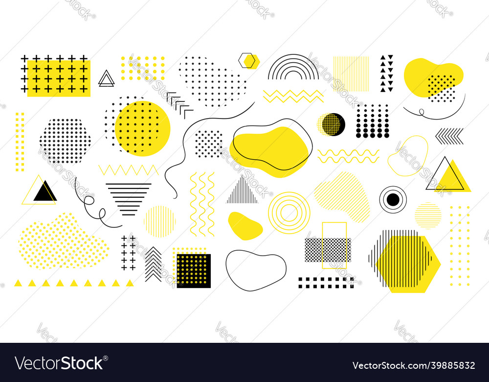 Graphic design abstract elements set Royalty Free Vector