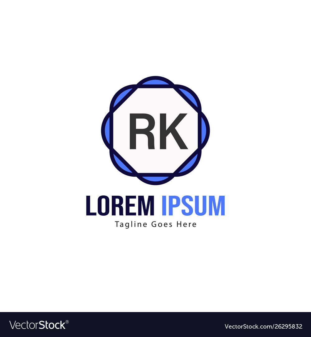 Initial rk logo template with modern frame