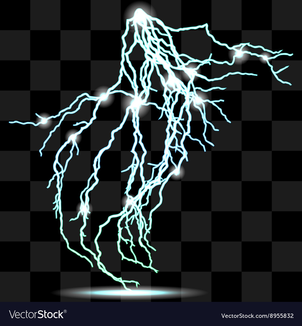 Isolated realistic lightnings with transparency