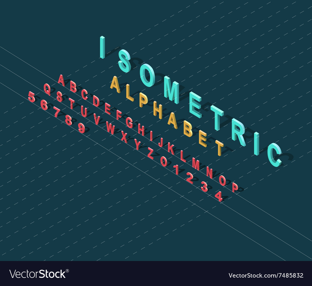 Isometrisches Design-Stil Alphabet