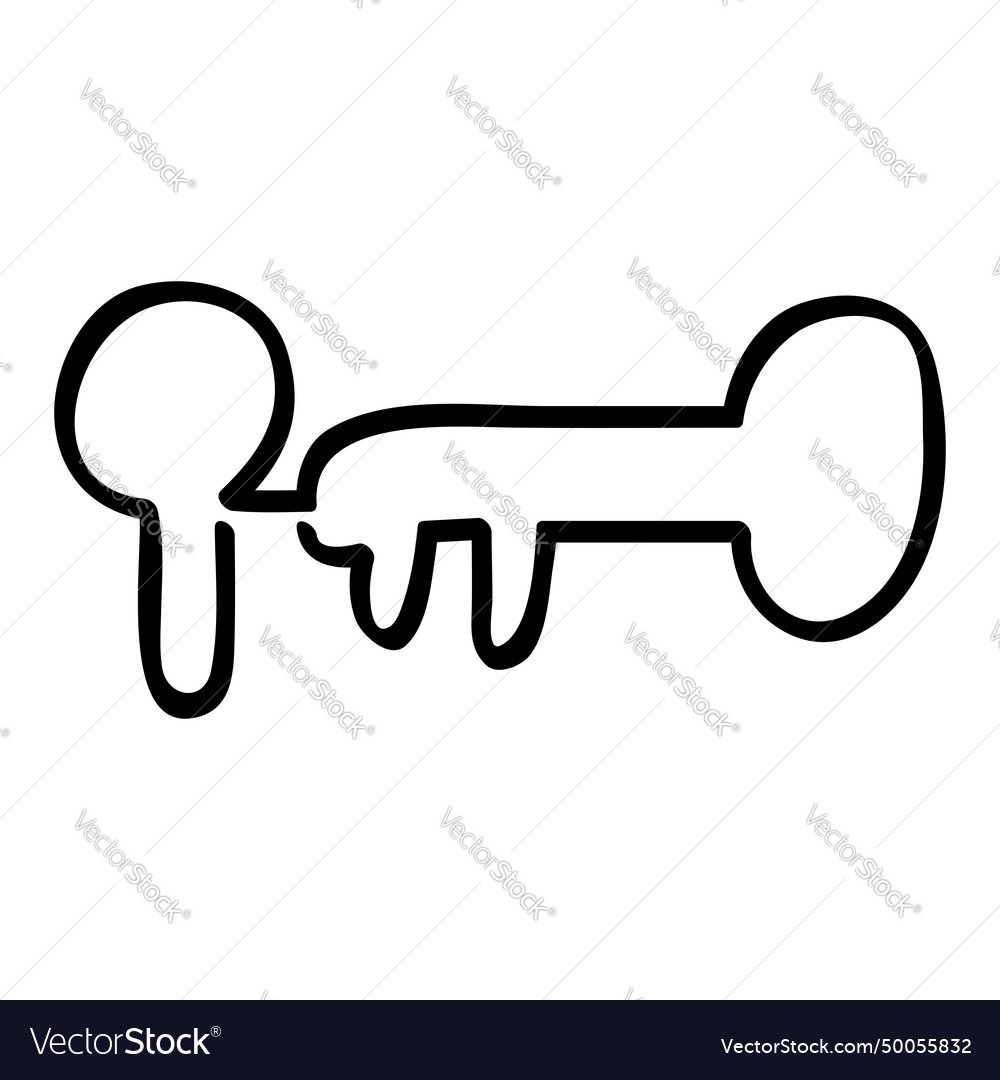 Key continuous line art simple hand draw sketch