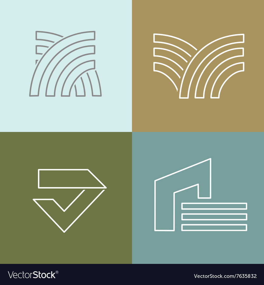 Modern Building Icons - Linear Style