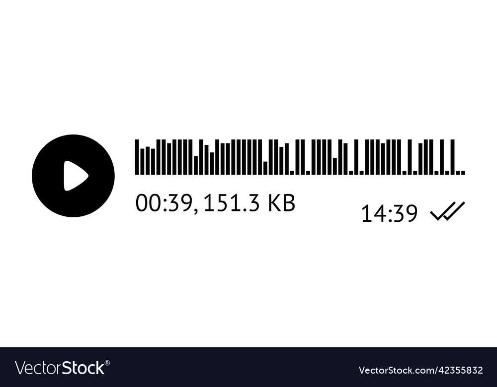 Aufnahme von Audio-Nachricht-Template ui-Element Vector Image Aufnahme von Audio-Nachricht-Template ui-Element