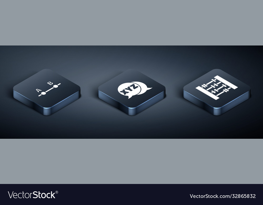Set isometric graph schedule chart diagram vector image Set isometric graph schedule chart diagram
