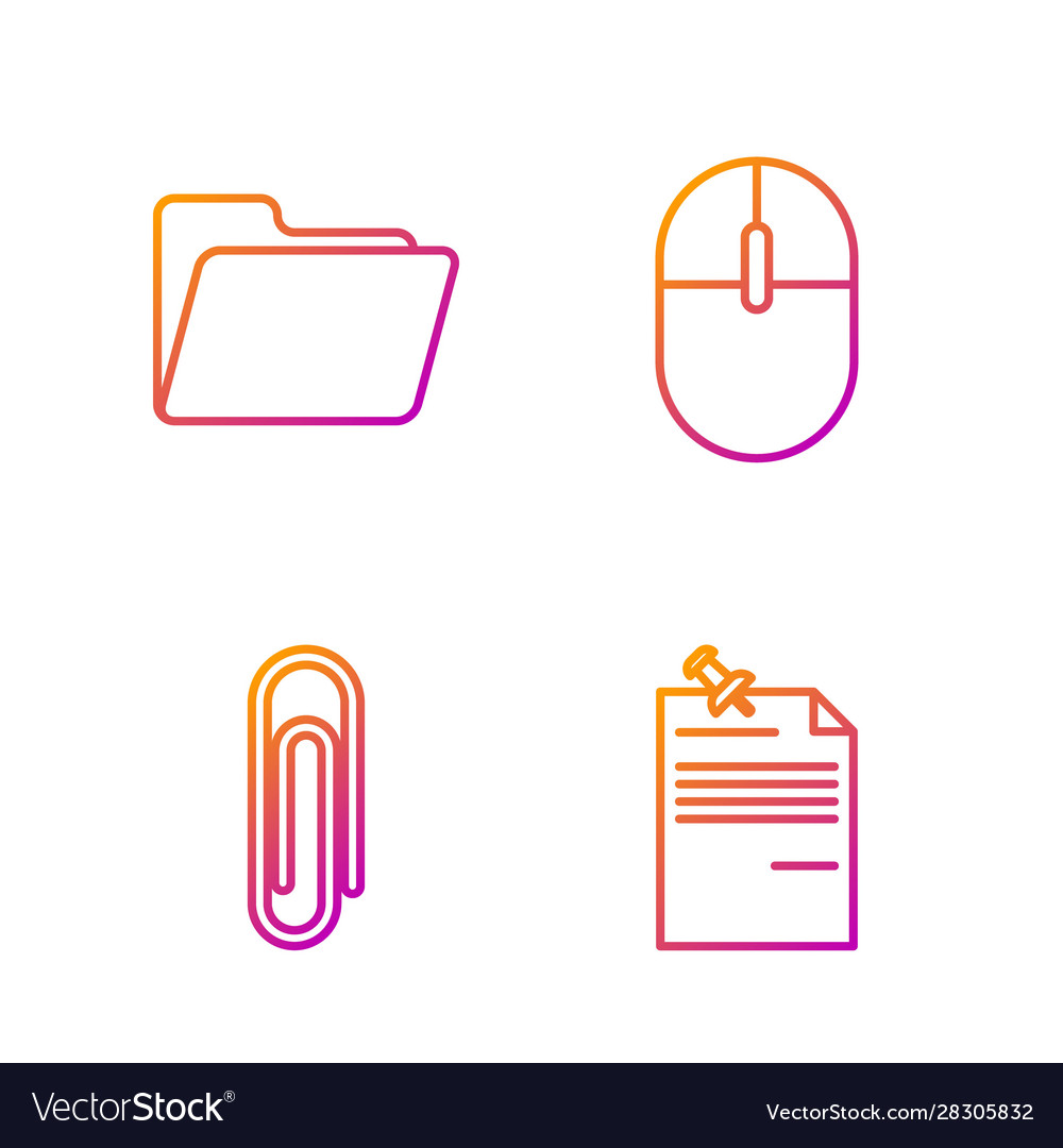 Set line note paper with pinned pushbutton