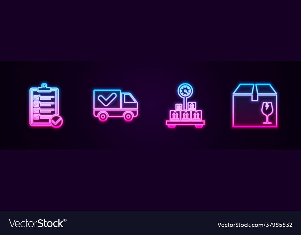 Set line verification delivery list vector image Set line verification delivery list