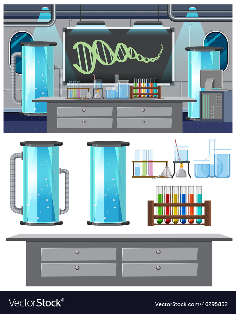 Set of space element and background Vector Image Set of space element and background
