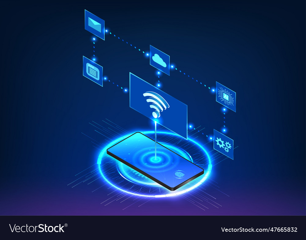 Smartphone showcasing a wi-fi symbol seamlessly