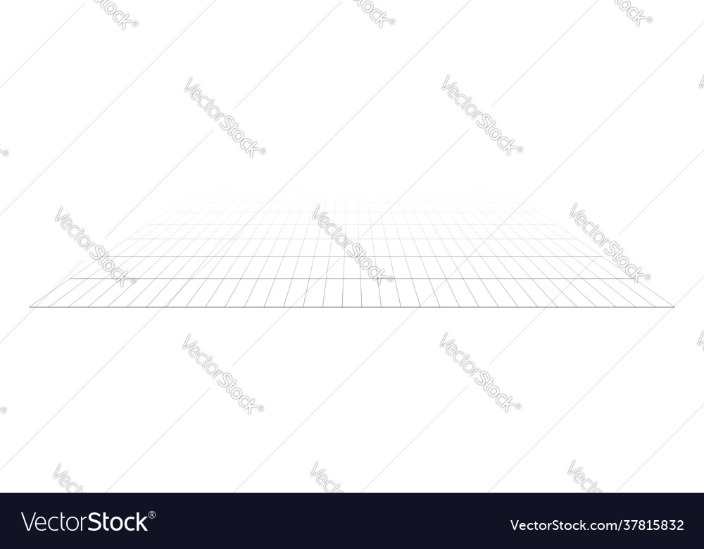 Tilted skew 3d grid mesh vector image Tilted skew 3d grid mesh