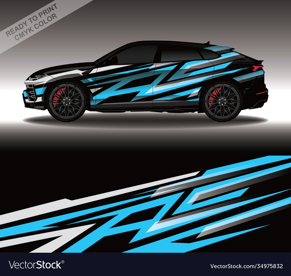 Wrap car decal design custom livery race rally Vector Image