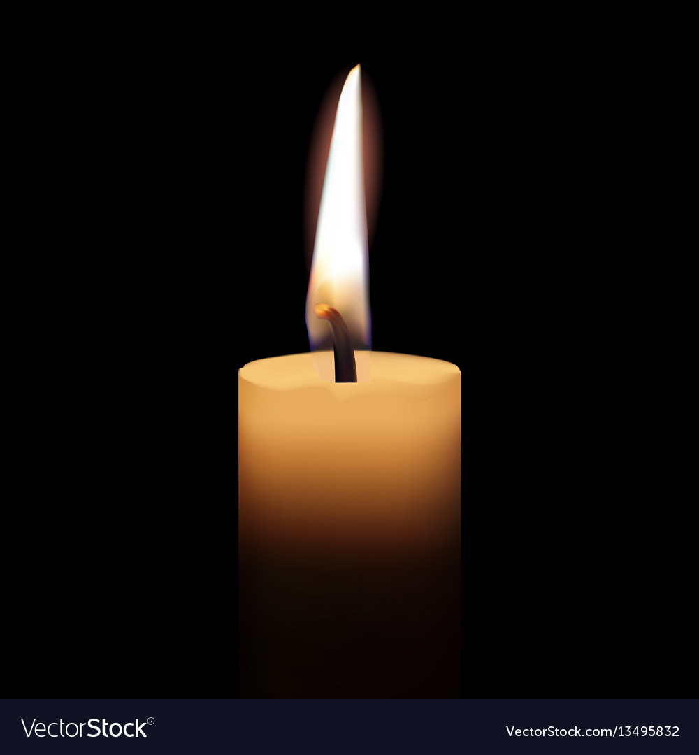 Yellow candle on black background Royalty Free Vector Image