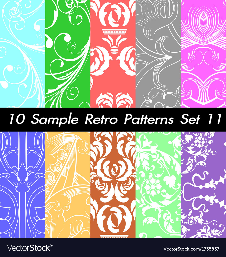 10 retro patterns textures set 11