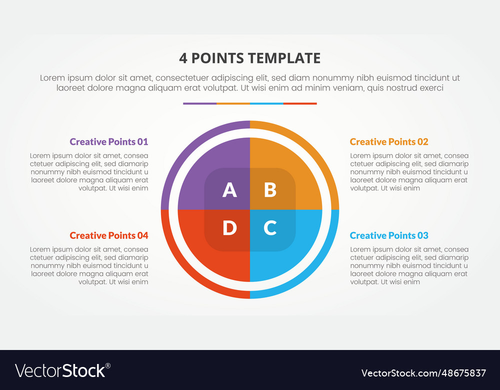 4 points stage template infographic concept Vector Image