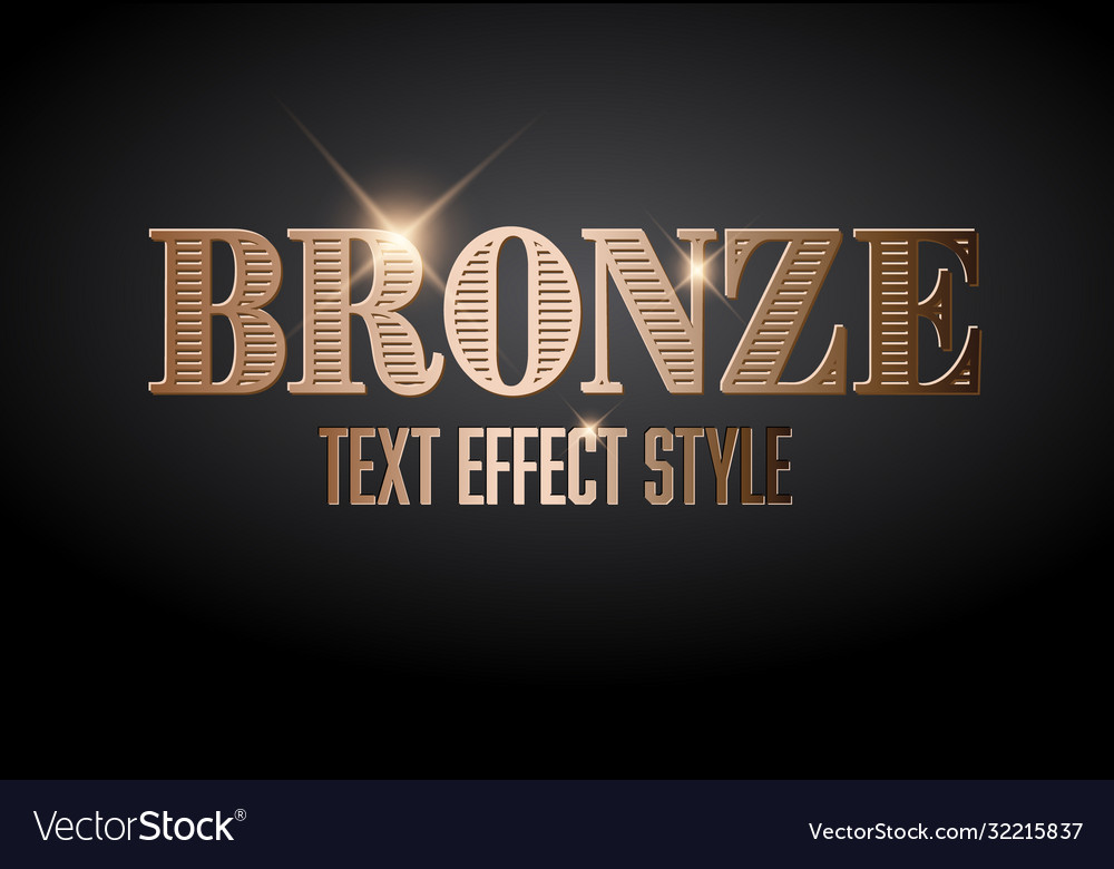 Bronze Text Effect with Sparkles