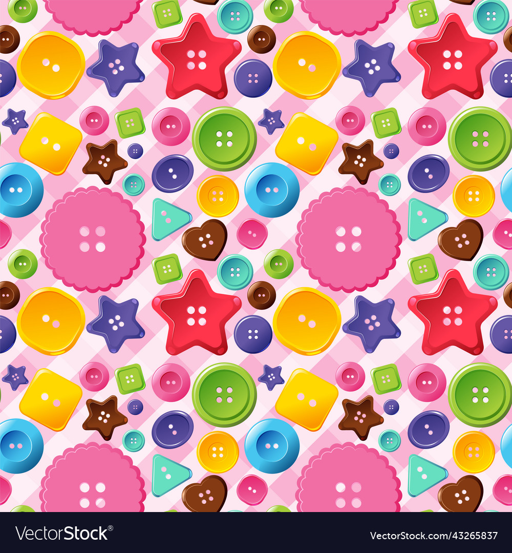 Colourful buttons seamless pattern vector image Colourful buttons seamless pattern