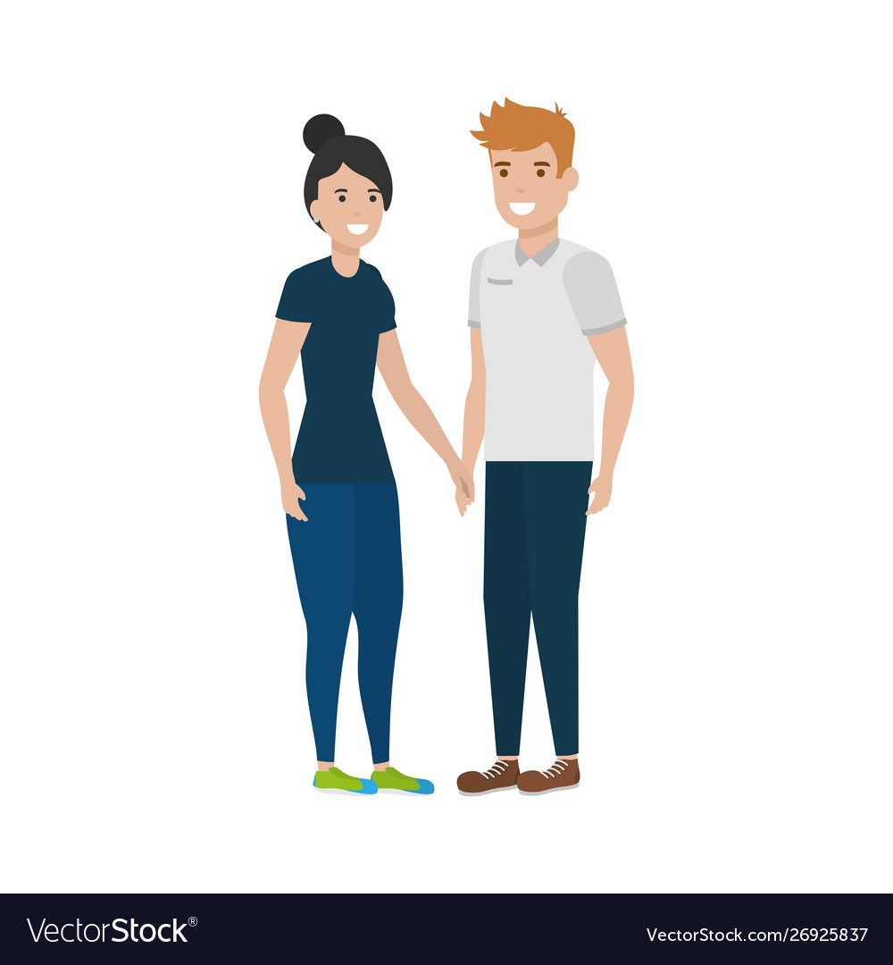 Couple woman and man cartoon design Royalty Free Vector