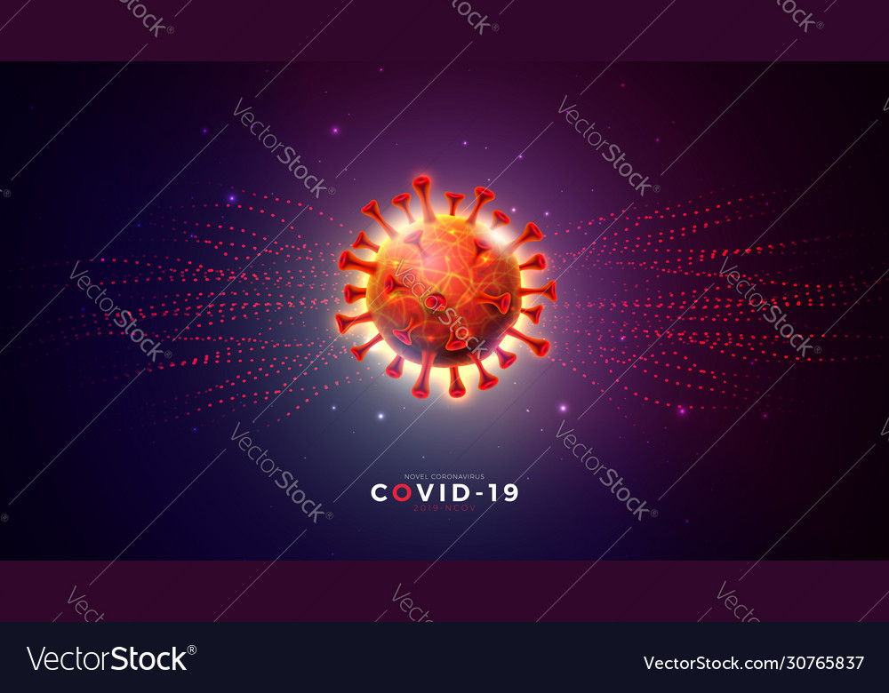 Covid19-19 coronavirus outbreak design with virus vector image Covid19-19 coronavirus outbreak design with virus