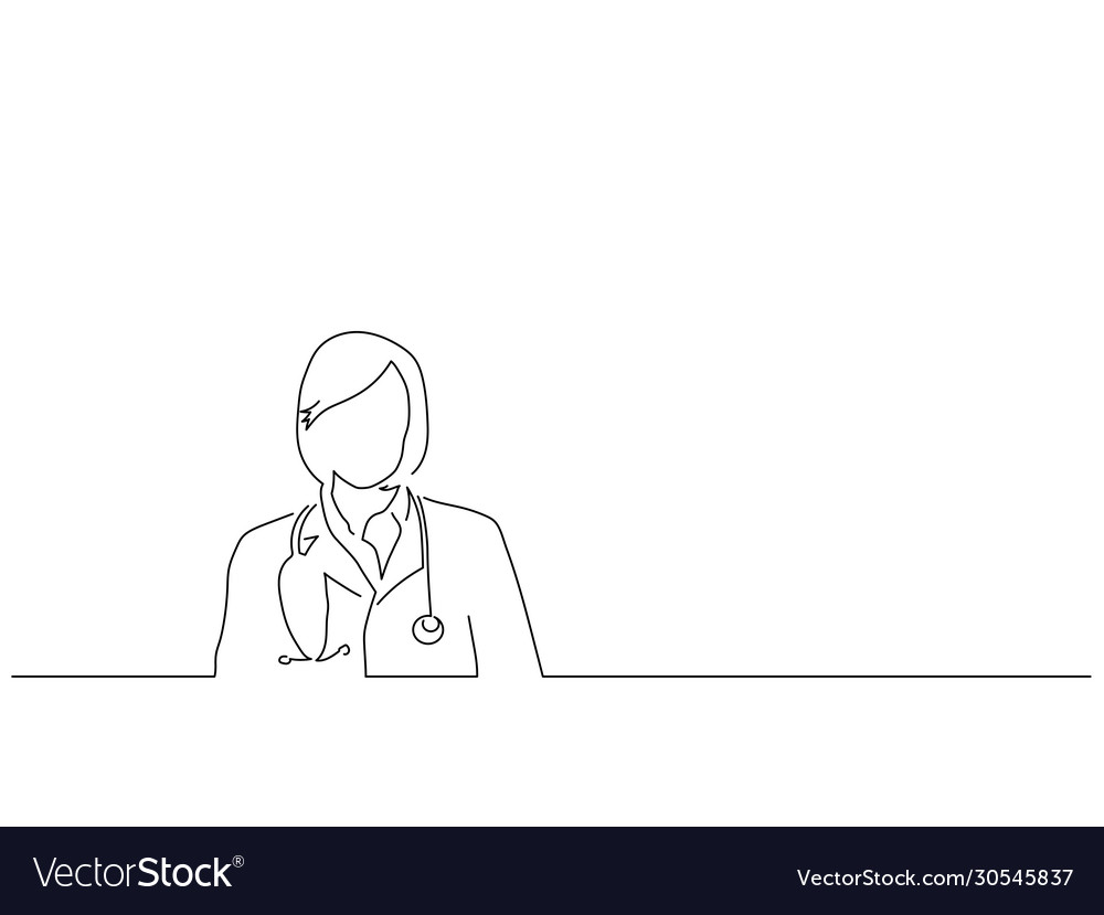 Doctors isolated line drawing Royalty Free Vector Image