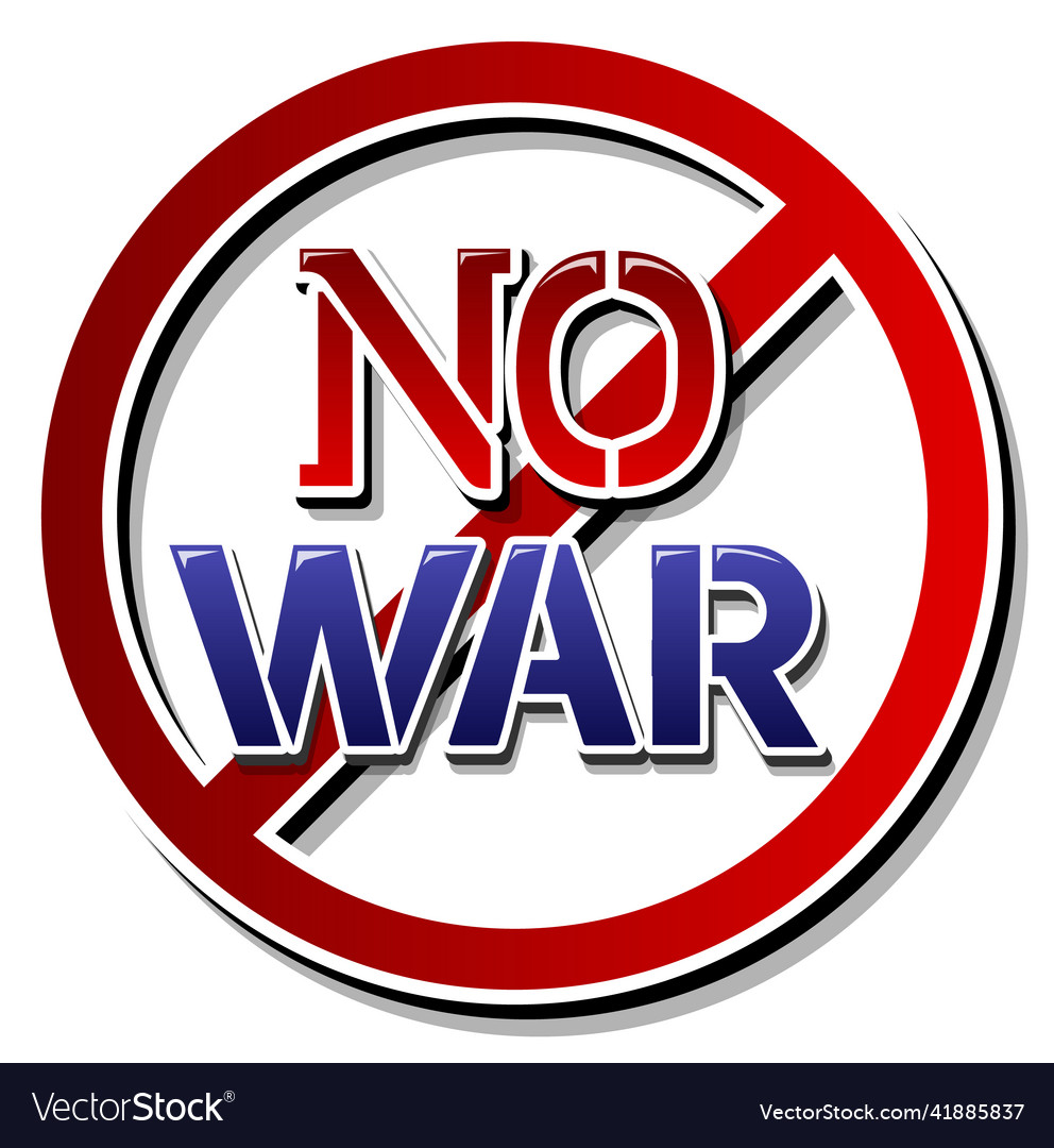 Font design with word no war Royalty Free Vector Image