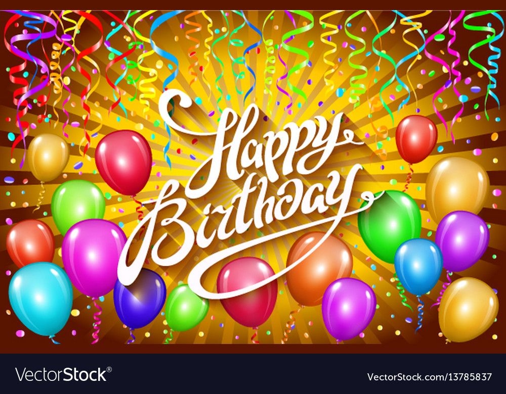 Happy birthday typographic design for greeting Vector Image