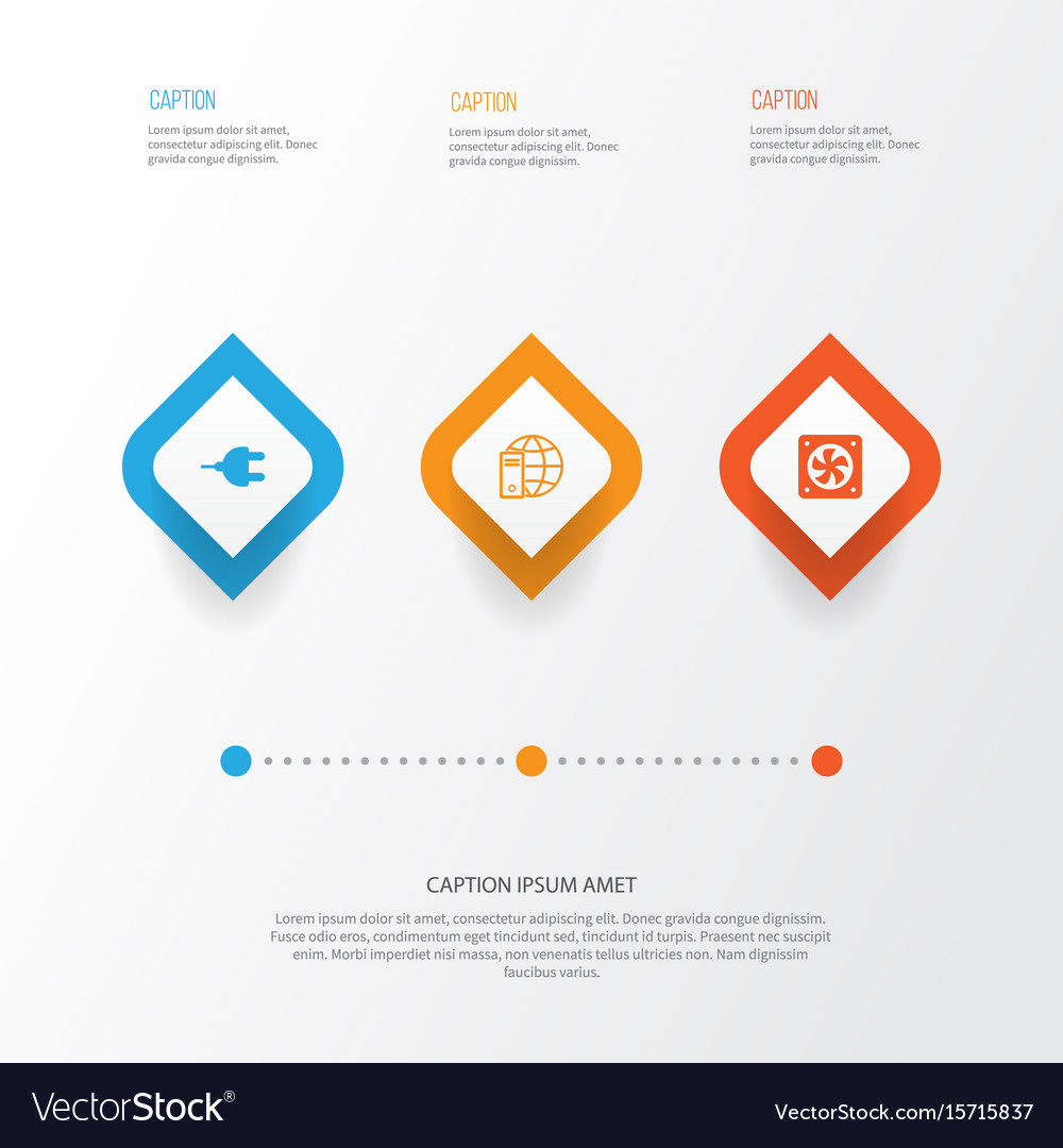 Hardware icons set collection of internet network