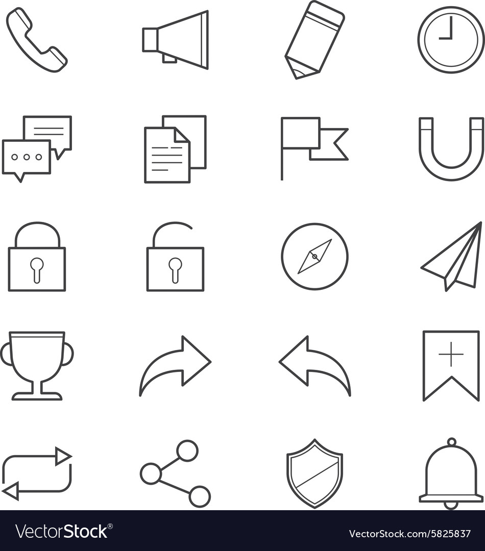 Internet and website icons line