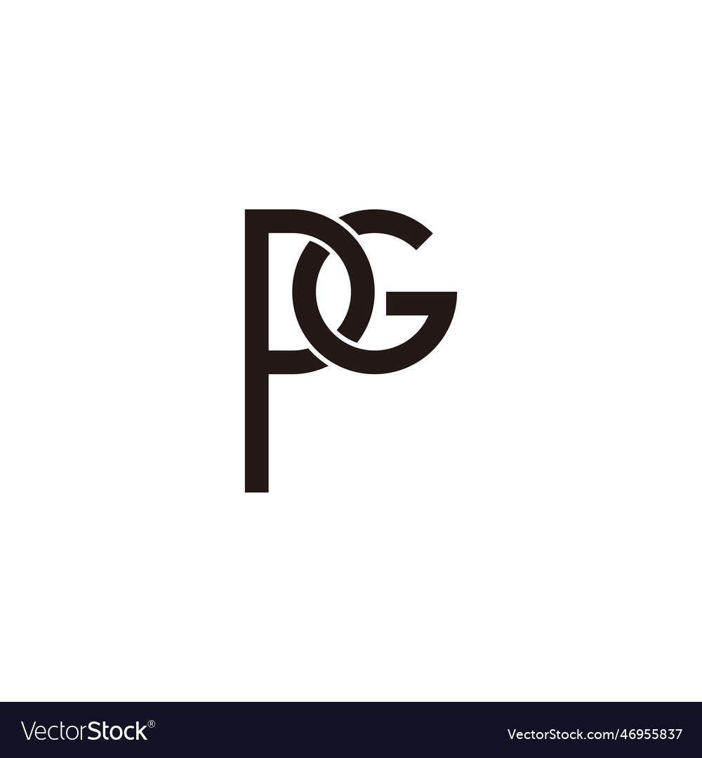 Letter p and g circle combination geometric Vector Image