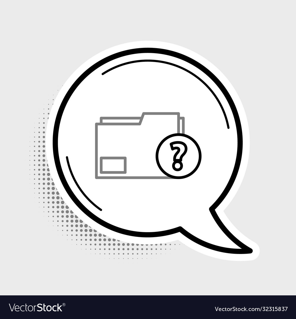 Line unknown document folder icon isolated on grey vector image Line unknown document folder icon isolated on grey